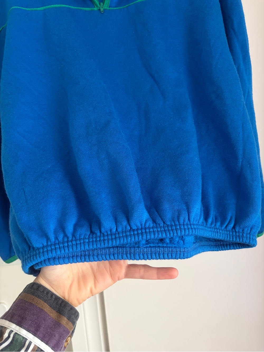 Vintage blue Quarter-Zip with Green Trim - Picture 4 of 11